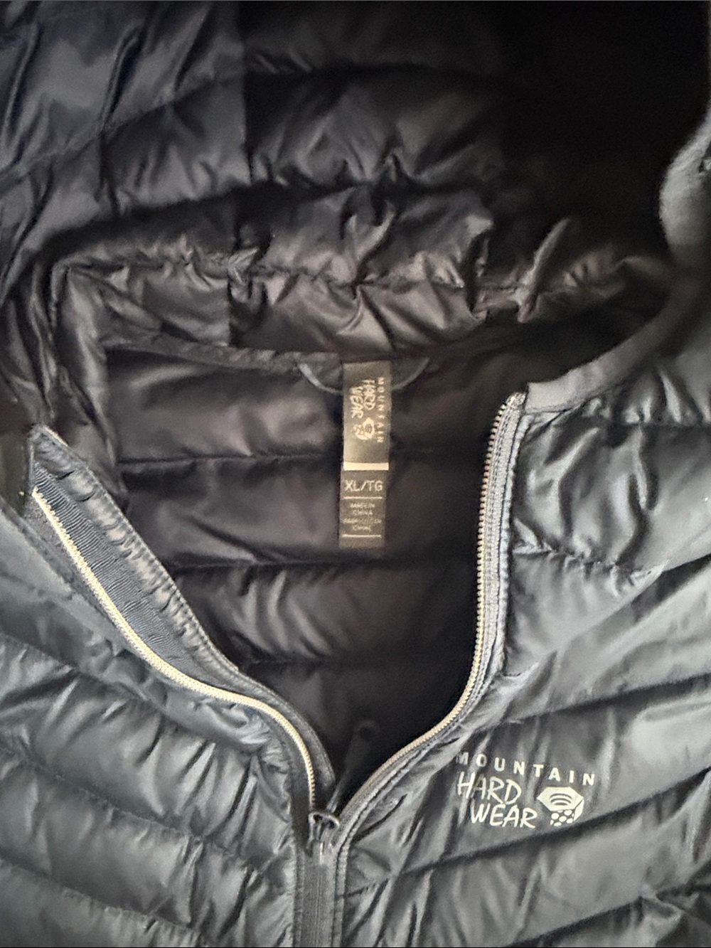 Mountain Hardwear Women's Two-Tone Hooded Down Puffer — Slate Blue & Navy - Picture 2 of 9
